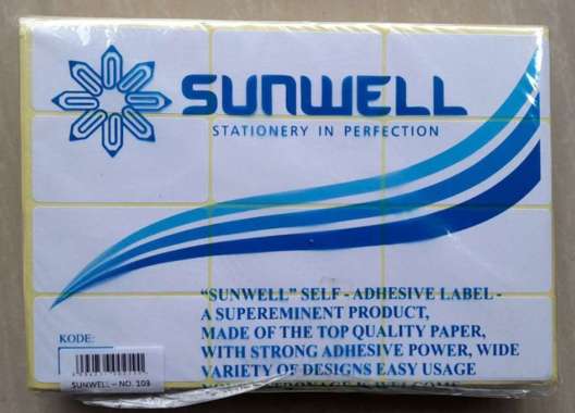STIKER LABEL NAMA /LABEL HARGA / SUNWELL /KOJICO NO : 103/110/111/112/121 NO.103