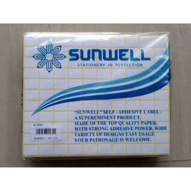 STIKER LABEL NAMA /LABEL HARGA / SUNWELL /KOJICO NO : 103/110/111/112/121 N0.111