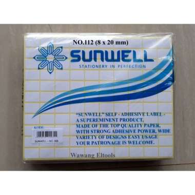 STIKER LABEL NAMA /LABEL HARGA / SUNWELL /KOJICO NO : 103/110/111/112/121 NO.112