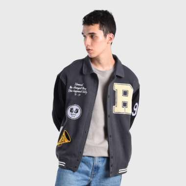 Roughneck VB009 Dark Grey Beast Varsity Jacket Black L