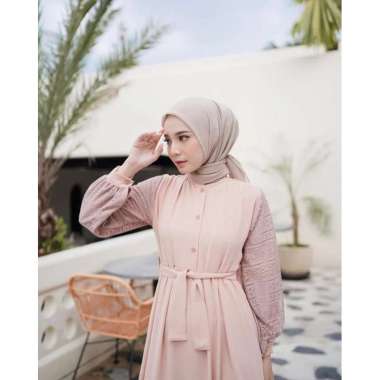 Azma dress/dress murah/gamis kekinian/dress lebaran CREAM