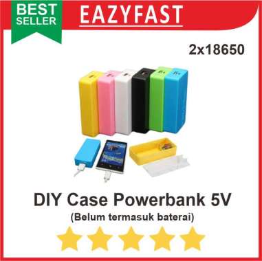 DIY Powerbank Power Bank PB 2x 18650 Baterai Vape Kotak Box Case 5v