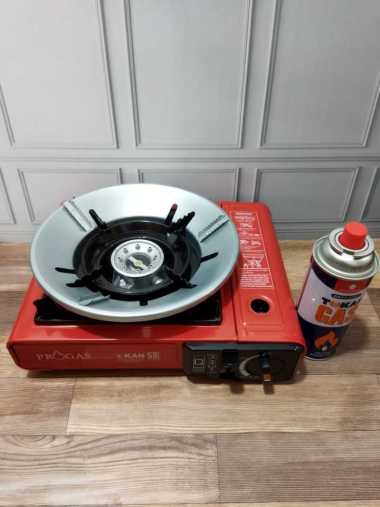 Paket Kompor Portable + Bracket Anti Angin + Gas Progas