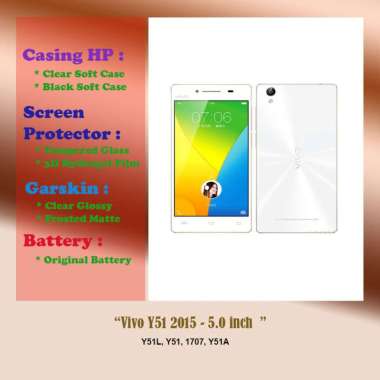 Vivo Y51 2015 - 5.0 inch - Case - Screen Protector - Battery - Dll Clear Hard Case