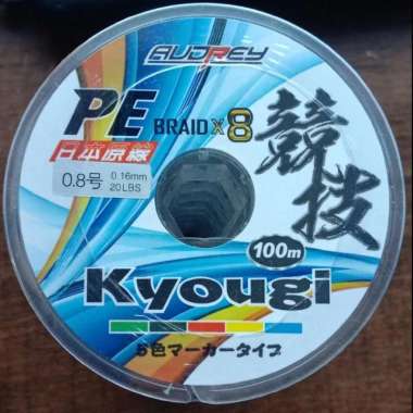 Senar PE Kyougi Audrey X8 100 m connecting kualitas japan PE 0.8