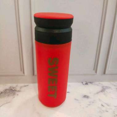 BOTOL MINUM KACA SWEET 500ml//BOTOL MINUM UNIK merah