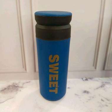 BOTOL MINUM KACA SWEET 500ml//BOTOL MINUM UNIK biru