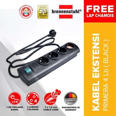 Brennenstuhl Stop Kontak Primera-Line Kabel Extension 4 Lubang 1,5M