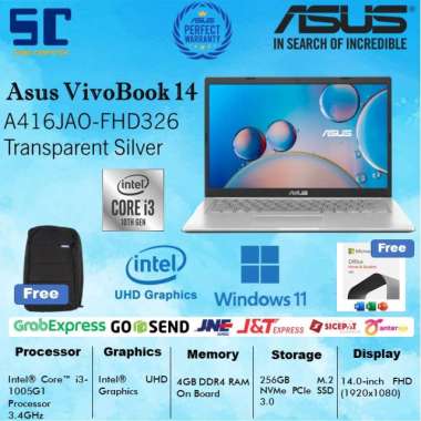 Asus VivoBook 14 A416JAO-FHD326 Transparent Silver Intel Core i3-1005G1/4GB/256GB/Intel UHD Graphics