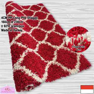 Tren-D-rugs - Karpet Shaggy Bulu Tebal Lantai Permadani Ruang Tamu Modern 100% Polyester 160 cm x 23