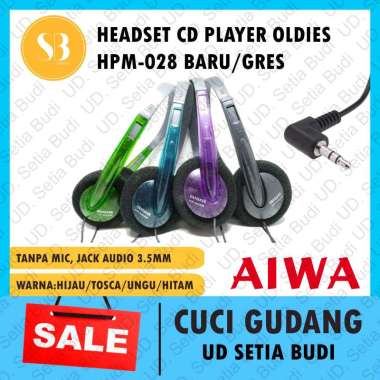 Headphone Japan AIWA HP-M028 CD Player Headset Collector Hitam