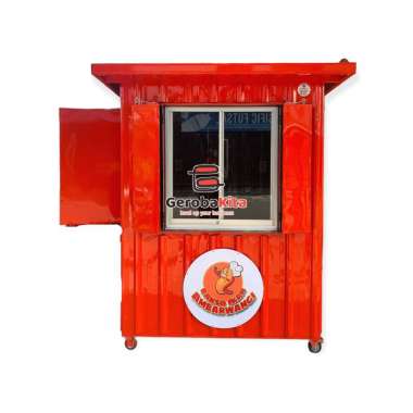 Booth Container kaca geser / gerobak kontainer kaca geser