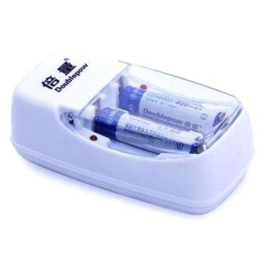 DOUBLEPOW Charger Baterai 2 slot AA/AAA with 2PCS AAA 900mAh DP-B01