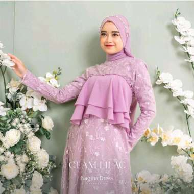 Nagina Dress 1 Gamis 10 Look Busana Muslim Wanita Gamis Brukat Tile Lavender Reguler