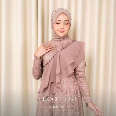 Nagina Dress 1 Gamis 10 Look Busana Muslim Wanita Gamis Brukat Tile Nude Reguler