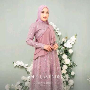 Nagina Dress 1 Gamis 10 Look Busana Muslim Wanita Gamis Brukat Tile Rose XXXL