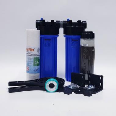 Elim ECO 2 Housing Paket Filter Air Sumur - Blue [10 Inch/ Sedimen & Manganese] biru