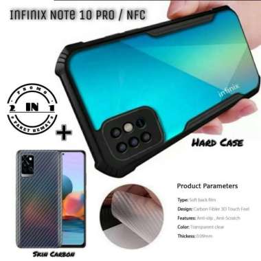Hard Case INFINIX NOTE 10 PRO NFC Paket Case Armor + Garskin Handphone