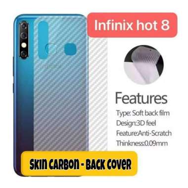 Skin Carbon Infinix Hot 8 Back Skin Handphone Protector (6,52 inch)