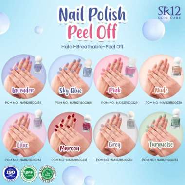 SR12 NAIL POLISH PEEL OFF KUTEK HALAL CAT KUKU MUDAH DIKELUPAS AMAN HALAL BPOM Grey