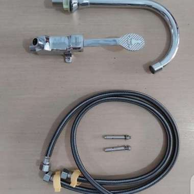 kran pedal hioshi/kran tekan SUS 304/kran wastafel injak pedal