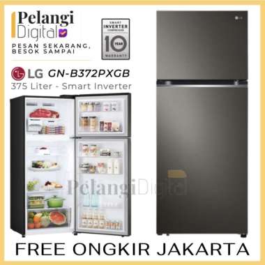 LG B372PXGB Kulkas Dua 2 Pintu Smart Inverter Hitam - 375 Liter