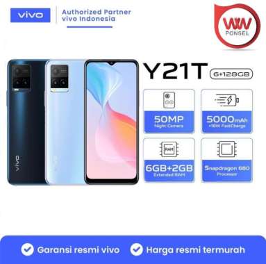 Hp Vivo Y21T Ram 6GB Internal 128GB Garansi Resmi P. White