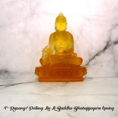 Sukhavati Rupang Liu Li Buddha Bhaisajyaguru Patung - Kuning [4 Inch] Kuning Transparan