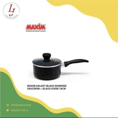 MAXIM GALAXY SAUCE PAN 18CM + GLASS COVER BLACK DIAMOND