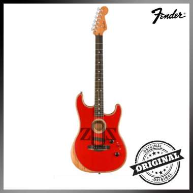 Gitar Guitar Fender American Acoustasonic Stratocaster Dakota Red
