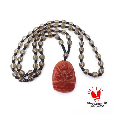 Vee Dewa Pelindung Shio Kerbau Batu Giok Liontin Kalung Kesehatan Coklat