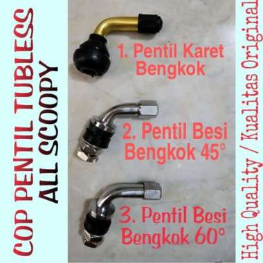 Cop / Pentil Tubles Tubeless Besi Bengkok All Scoopy High Quality - Pentil karet HK Pentil karet