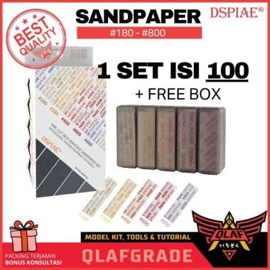 SANDPAPER SET grit 180-800 isi 100 kertas amplas sand paper dspiae