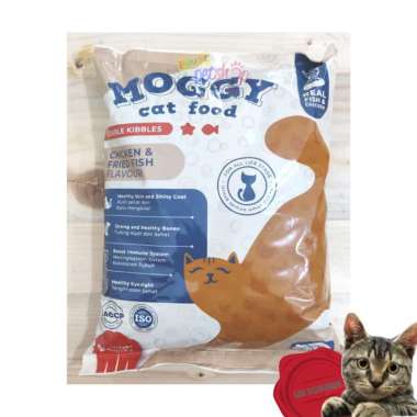 Makanan Kucing Moggy Chicken Fried Fish Dry Food Makanan Kering 800g