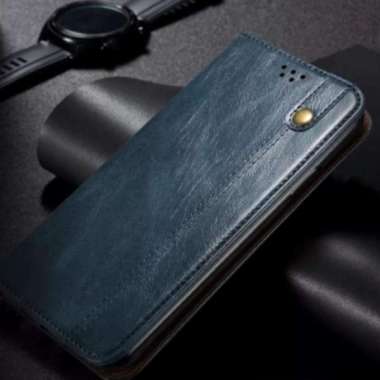 COVER CASE KULIT OPPO RENO 6 / RENO 6 5G FLIP CASE DOMPET KULIT RENO 6 Biru