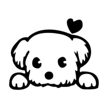 Rimas Love Dog Sticker Wallpaper Dinding Hitam