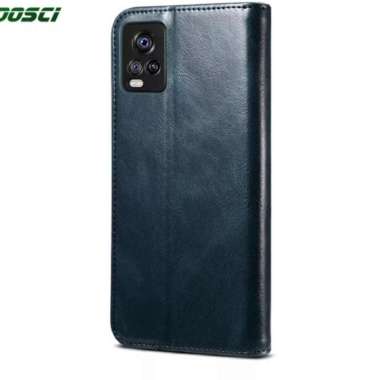 FLIP COVER CASE KULIT VIVO V21 5G FLIP CASE DOMPET KULIT ORIGINAL Biru
