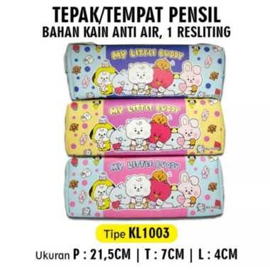 KOTAK PENSIL RESLETING / KOTAK PENSIL POUCH / KARAKTER BTS KL1003 KUNING