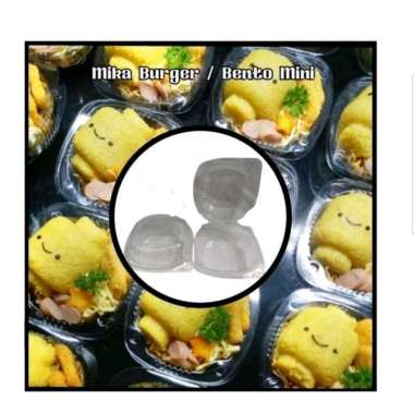 1 Pak 50 pcs Mika Burger-Mika Bento Mini-Mika Snack-Mika Nasi-Tray Burger Mini