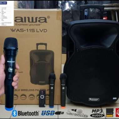 Speaker Aktif Portable Wirelless 15 Inch Aiwa Usb Bluetooth