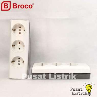 Broco Stop Kontak 3 Lubang Outbow Stop Kontak 3 Lubang Tutup Broco
