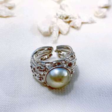 Cincin Perak Mutiara Laut Handmade Jewelry 925