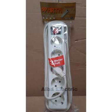 STOP KONTAK 5 LUBANG 3 METER KUNINGAN / STOP KONTAK + KABEL 5 LUBANG