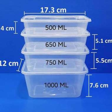 Thinwall Kotak Persegi Panjang / Tempat Makanan Plastik isi 25 750 ML