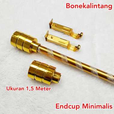 BESI GORDEN 2M FULLSET MODEL KRISTAL TUTUP MINIMALIS - BATANG HORDENG 1.5 METER GOLD