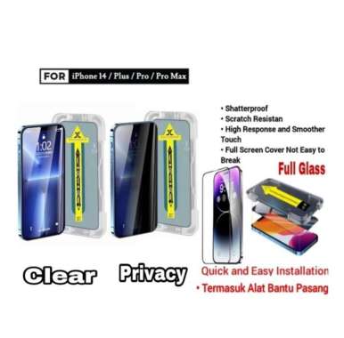 Tempered Glass iPhone 14 Pro Max 14 Pro Clear / Privacy Full Cover iPhone 14 Privacy
