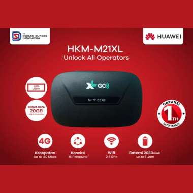 HKM M22 Modem Mifi Wifi XL GO IZI Free Kuota Unlock Garansi Resmi - Black