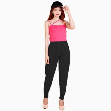 Jfashion Bright Celana Jogger Training Wanita M-L Hitam