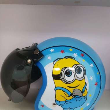 Helm Anak / Helm Kids / ANT MOTIF MINI POSH BLUE Minions Blue