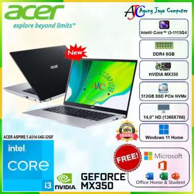 ACER ASPIRE A514-54G - I3-1115G4 /8GB/ 512GB/MX350/14"HD/WIN11 OHS